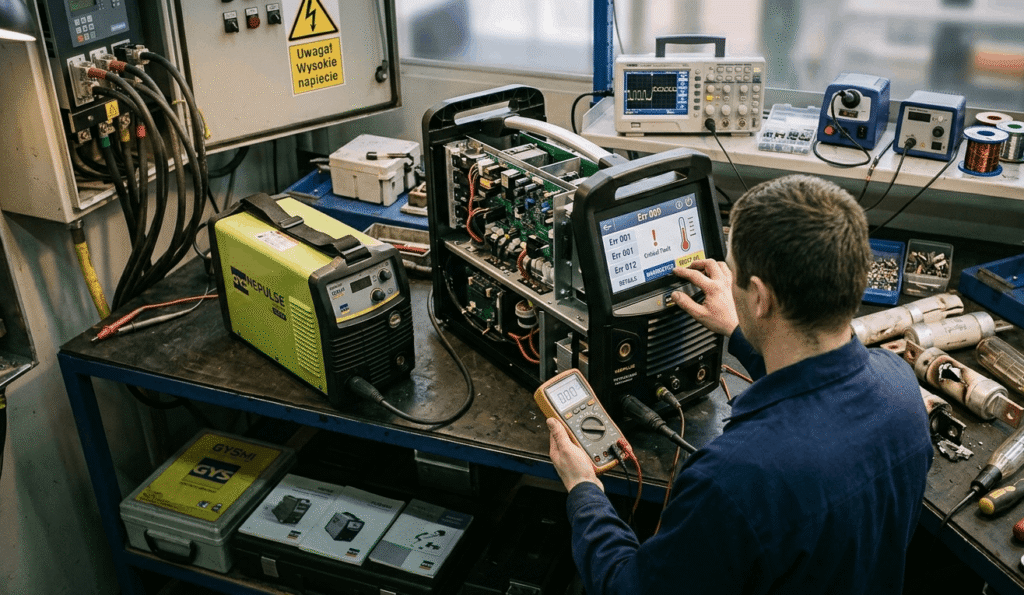 Kody błędów spawarek GYS – co oznaczają i jak je zresetować?