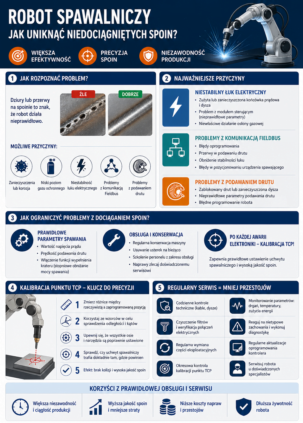 Robot spawalniczy – jak poprawić efektywność - infografika