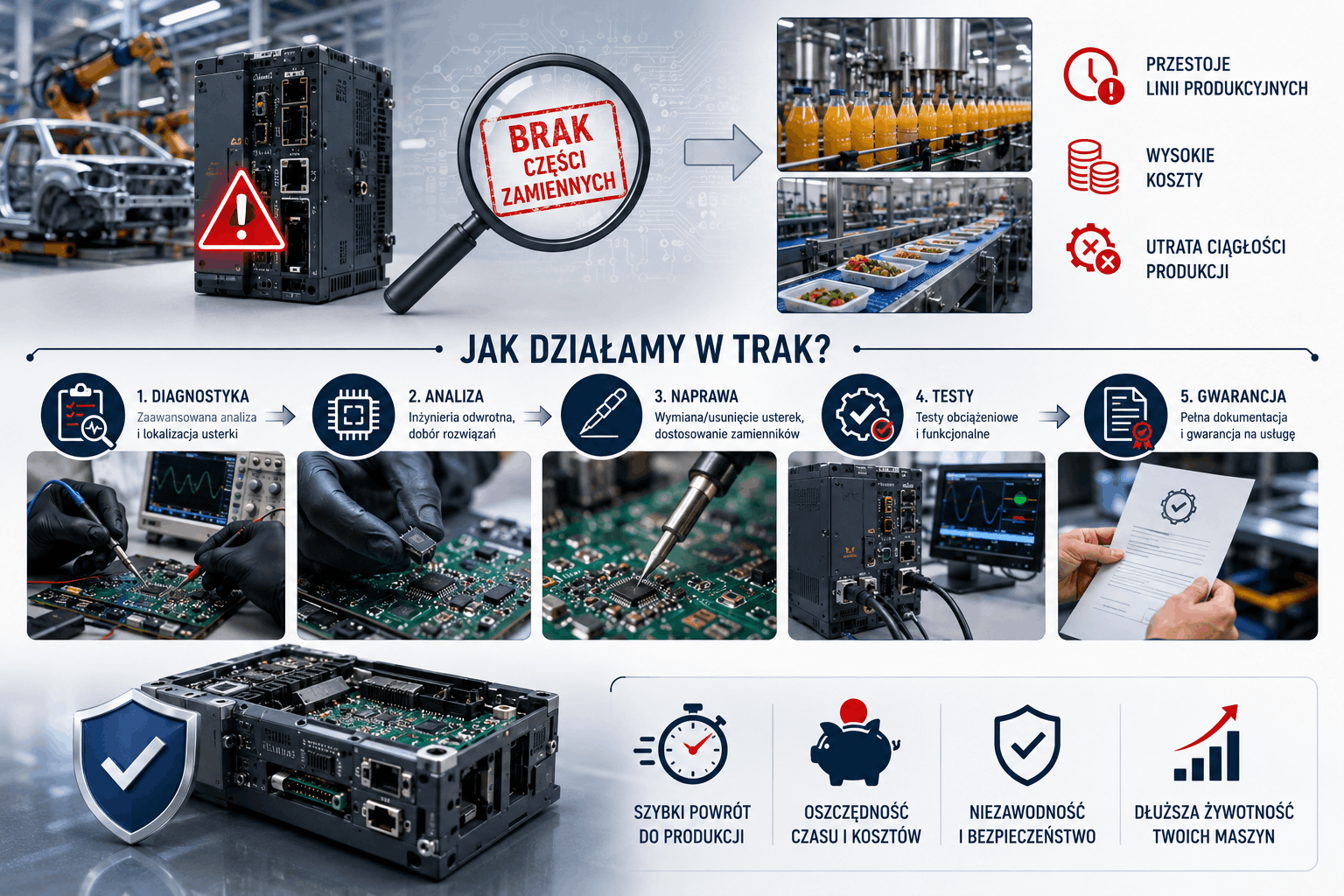 Naprawa elektroniki w maszynach specjalistycznych - infografika